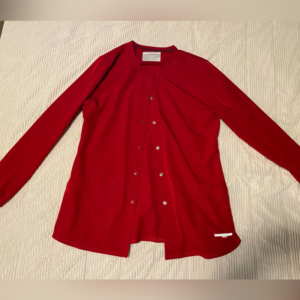 Red scrub jacket